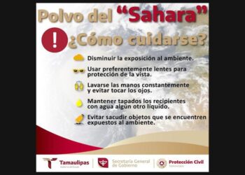 Llega a Tamaulipas el polvo del Sahara, Protección Civil emite recomendaciones