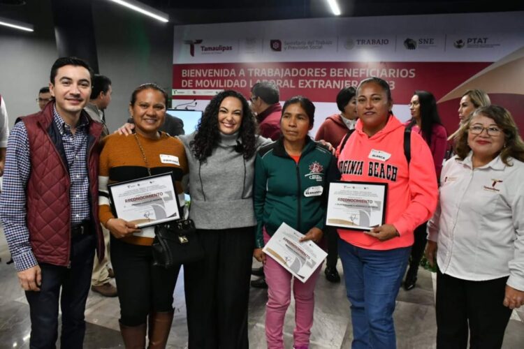 Secretaria del Trabajo da la bienvenida a trabajadores tamaulipecos tras estancia laboral en Canadá y EUA