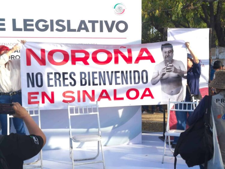 “¡No eres bienvenido!”, le gritan a Noroña en Culiacán, “eres un mentiroso, bandido y desvergonzado».