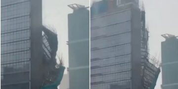 Tifón Hongxia toca tierra y provoca colapso de edificio en China