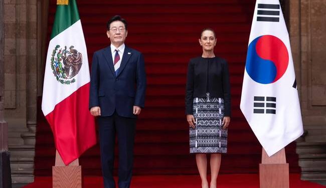 Presidenta Sheinbaum recibe a su homólogo de la República de Corea, Lee Jae-myung